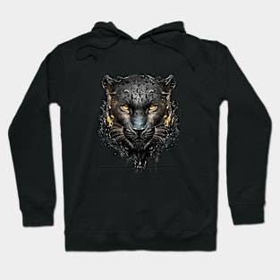 Panther Portrait Animal Painting Wildlife Outdoors Adventure Hoodie